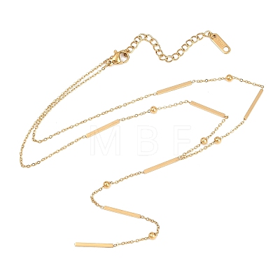 304 Stainless Steel Rectangle Y Lariat Necklaces for Women NJEW-D325-01G-1