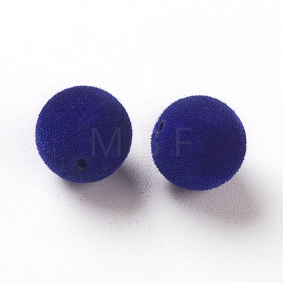 Flocky Acrylic Beads OACR-L011-D-20-1