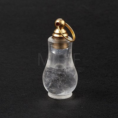 Natural Quartz Crystal Openable Perfume Bottle Pendants G-H284-01B-G-1