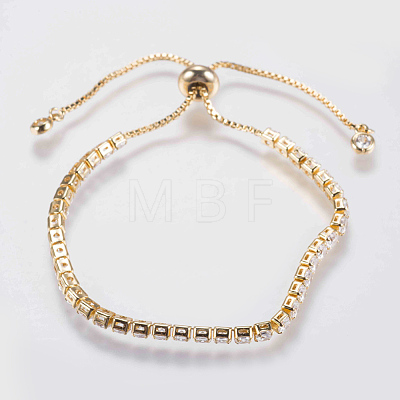 Adjustable Brass Micro Pave Cubic Zirconia Bracelets BJEW-G588-01-1
