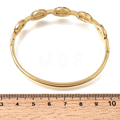 304 Stainless Steel Oval Ring Hinged Cuff Bangles for Women SA-CBAF851-07G-1