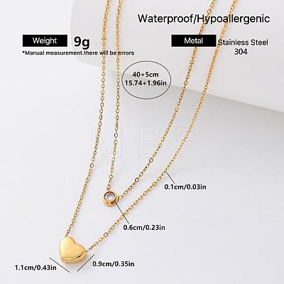 304 Stainless Steel Pendant Double Layer Necklaces BE8835-1-1
