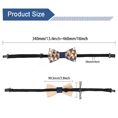 Adjustable Wood Bow Ties AJEW-WH0348-36-1