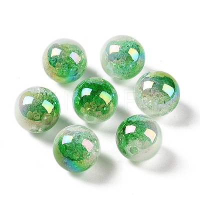 UV Plating Opaque Crackle Two-tone Acrylic Beads MACR-C032-01J-1