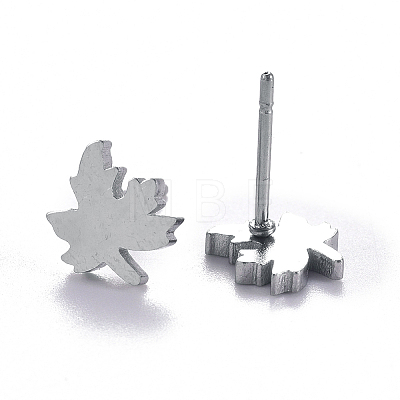 Autumn Theme Unisex 304 Stainless Steel Stud Earrings X-EJEW-E254-10P-1