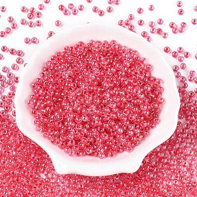 6/0 Transparent Inside Colours Glass Seed Round Beads SEED-N006-004M-1