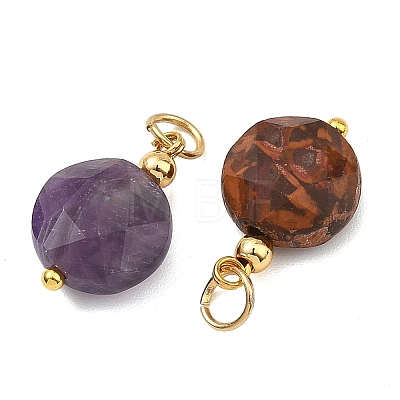 Natural Mixed Gemstone Pendants PALLOY-JF05892-1