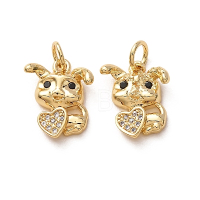 Brass Micro Pave Black Cubic Zirconia Charms LS-CU-H002-06B-G-1