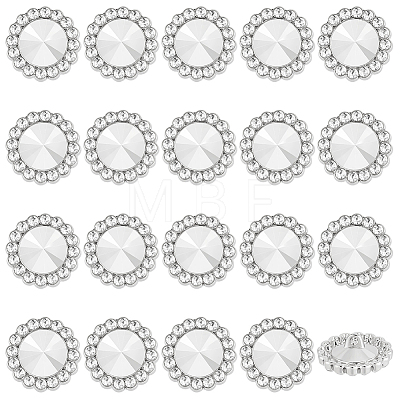 AHADERMAKER 20Pcs Alloy Rhinestone Shank Buttons BUTT-GA0001-19A-1