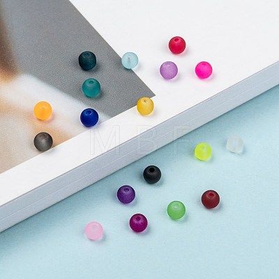 18 Colors Transparent Glass Beads FGLA-X0001-04A-8mm-1