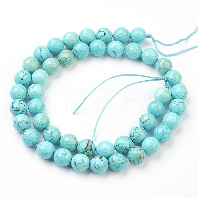 Synthetic Turquoise Bead Strands G-J376-71B-8mm-05-1