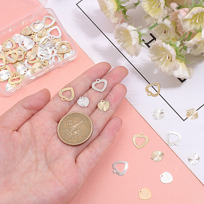 SUPERFINDINGS 80Pcs 4 Style Brass Charms KK-FH0002-94-1