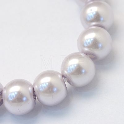 Baking Painted Pearlized Glass Pearl Round Bead Strands X-HY-Q003-6mm-25-1