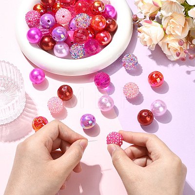 50Pcs 15 Styles Resin Rhinestone & Acrylic Beads Findings Kits DIY-CJ0003-30-1