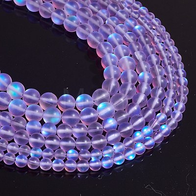 Synthetic Moonstone Beads Strands G-SZ0001-81B-1