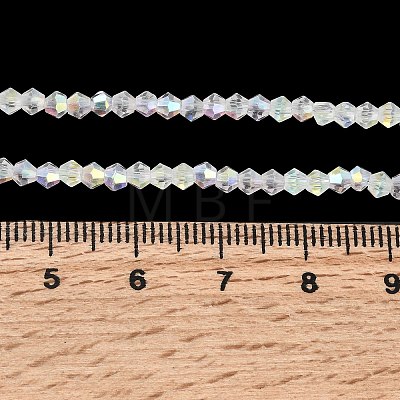 AB Color Plated Transparent Glass Beads Strands GLAA-G127-01I-1