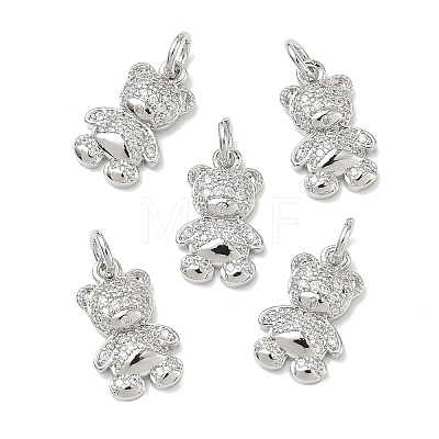 SHEGRACE Brass Micro Pave Clear Cubic Zirconia Pendants XGRQ3P254-633P-1