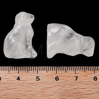 Natural Quartz Crystal Carved Dog Figurines DJEW-L023-A03-1