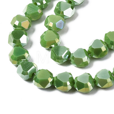Electroplate Opaque Solid Color Glass Beads Strands EGLA-N006-002-1