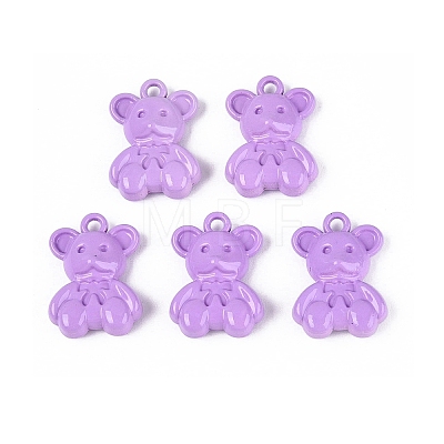 Spray Painted Alloy Pendants PALLOY-Q466-03C-1