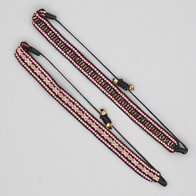 Adjustable Nylon Cord Braided Bead Bracelets BJEW-Z013-39-1