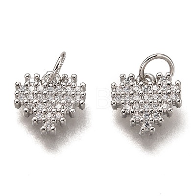 Brass Micro Pave Clear Cubic Zirconia Charms ZIRC-B002-61-1