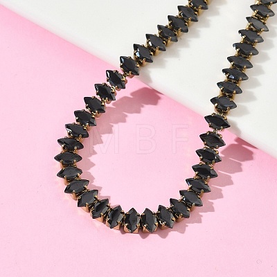 304 Stainless Steel Pave Horse Eye Jet Rhinestone Slider Bracelets for Women BJEW-G779-01G-1