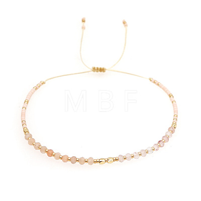 Adjustable Glass Seed Bead Braided Bead Bracelets for Women VT9382-53-1