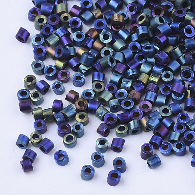 Electroplate Glass Cylinder Beads SEED-Q036-01A-K01-1