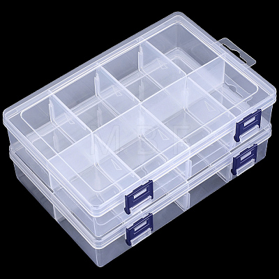 3Pcs 8 Grids PP Plastic Adjustable Dividers Boxes CON-PA0001-13-1