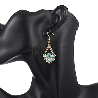 4 Pairs 4 Styles 201 Stainless Steel Teardrop Dangle Earrings EJEW-MZ00643-1