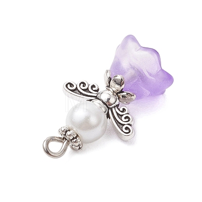 Glass Pearl Pendants PALLOY-JF03655-02-1