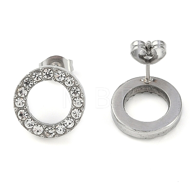 304 Stainless Steel Stud Earrings EJEW-C099-09P-02-1