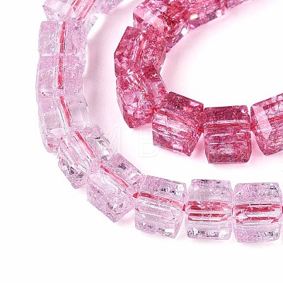 Crackle Transparent Glass Beads Strands GLAA-N062-6mm-08-1