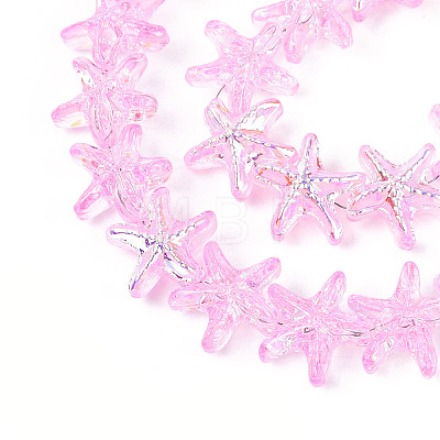 Baking Paint Electroplate Transparent Glass Beads Strands EGLA-N017-07-A04-1