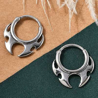 Fire Shaped 316 Surgical Stainless Steel Hoop Earrings LS-EJEW-G416-35P-1