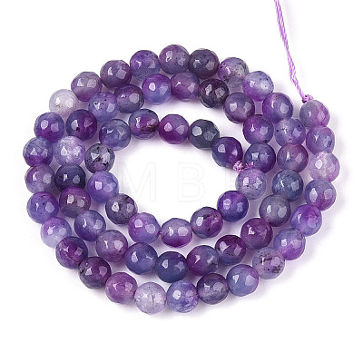 Dyed Natural White Jade Beads Strands G-T139-6mm-60-14-1