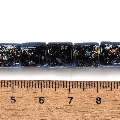 Handmade Dichroic Foil Glass Beads Strands DICH-U001-09F-1