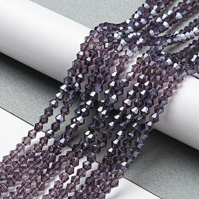 Transparent Electroplate Glass Beads Strands LS-EGLA-A039-T2mm-A04-1