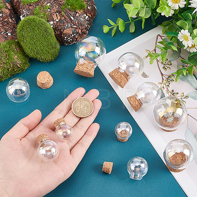   10Pcs 5 Style Iridescent Glass Dome Cover AJEW-PH0004-88-1