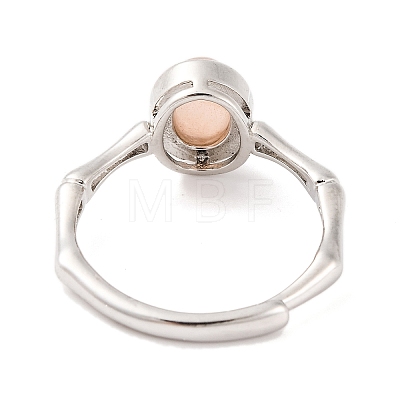 Oval Natural Sunstone Adjustable Rings RJEW-Q817-04P-12-1