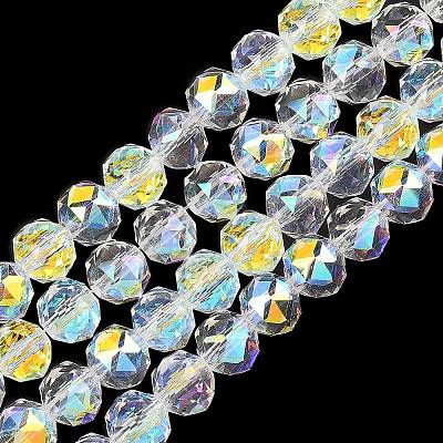 Electroplate Transparent Glass Beads Strands GLAA-H040-01H-1