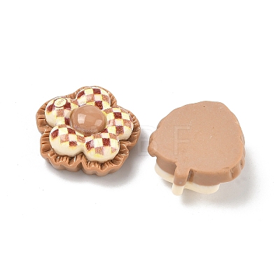 Tartan Pattern Opaque Resin Cabochons RESI-F067-04-1