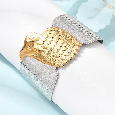Two Tone 304 Stainless Steel Cuff Bangles SA-CBA90C5-02B-PG-1