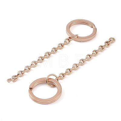 Ion Plating(IP) 304 Stainless Steel Split Key Ring Clasps X1-STAS-L226-009A-RG-1