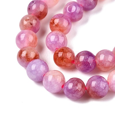 Dyed Natural White Jade Beads Strands G-T138-6mm-210-11-1