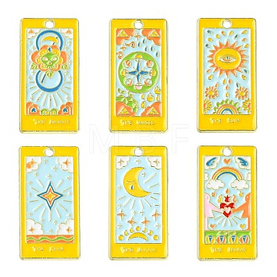 30Pcs 6 Styles Alloy Enamel Pendants ENAM-CJ0005-73-1