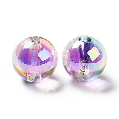 Two Tone UV Plating Rainbow Iridescent Acrylic Beads TACR-D010-03A-07-1