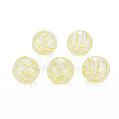 Transparent Handmade Blown Glass Globe Beads GLAA-T012-35A-01-1