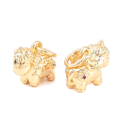 Brass Purple Velvet Rhinestone Charms KK-L274-08G-1